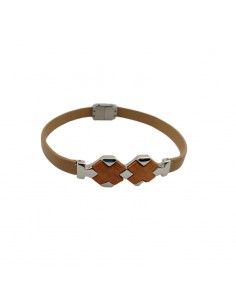 PULSERA LOTUS ACERO-MADERA