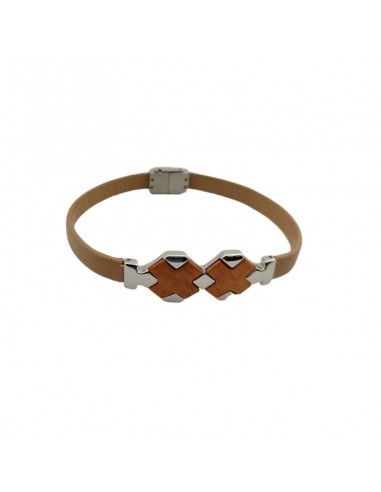 PULSERA LOTUS ACERO-MADERA