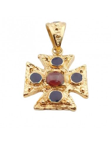 CRUZ ORO 18K ZAFIRO Y RUBÍ
