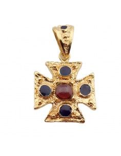CRUZ ORO 18K ZAFIRO Y RUBÍ 2