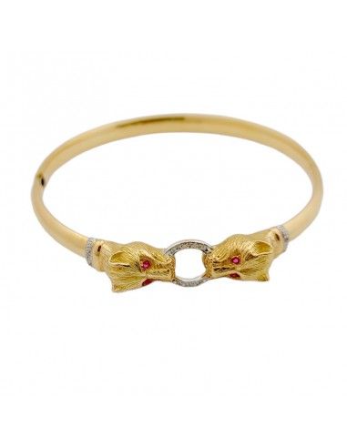 PULSERA CABEZAS DE PANTERA ORO 18k
