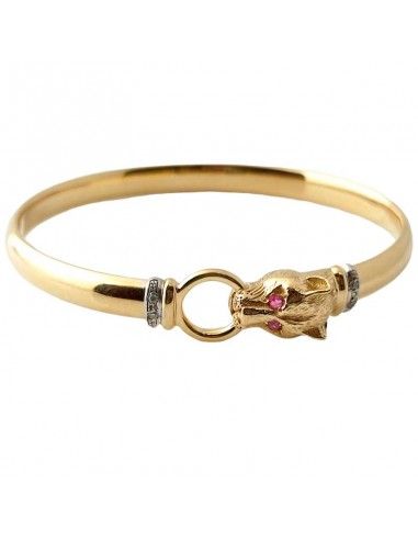 PULSERA CABEZA DE PANTERA ORO 18k