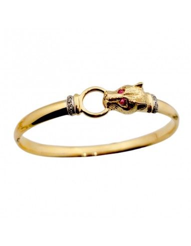 PULSERA CABEZA DE PANTERA ORO 18k