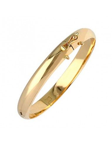 PULSERA MEDIA CAÑA LISA ORO 18k 9.7 mm