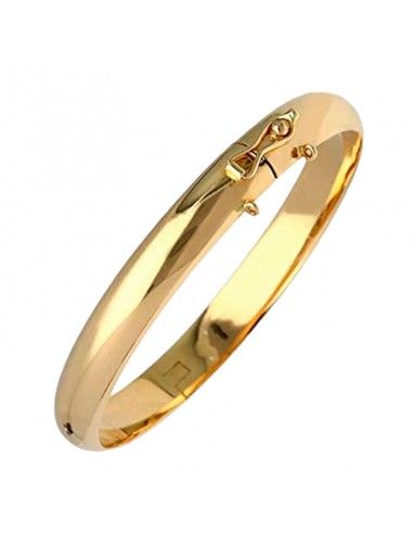 PULSERA MEDIA CAÑA LISA ORO 18k 11.5 mm