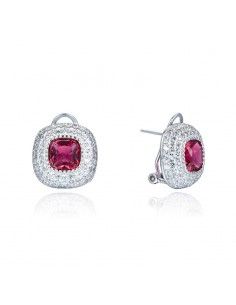 PENDIENTES PLATA PIEDRA RUBI