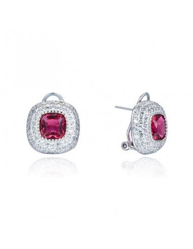 PENDIENTES PLATA PIEDRA RUBI