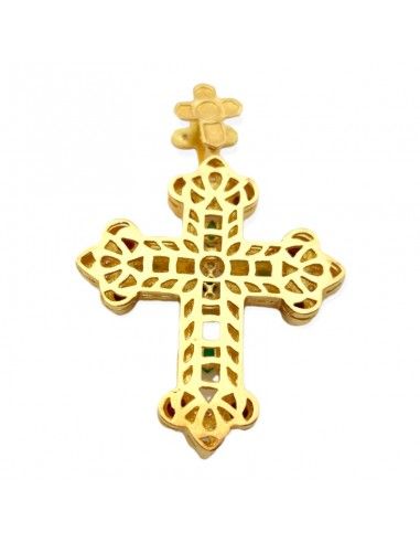 CRUZ ORO 18K RUBÍ- ESMERALDA
