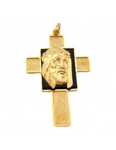 CRUZ CARA DE CRISTO ORO 18K HOMBRE