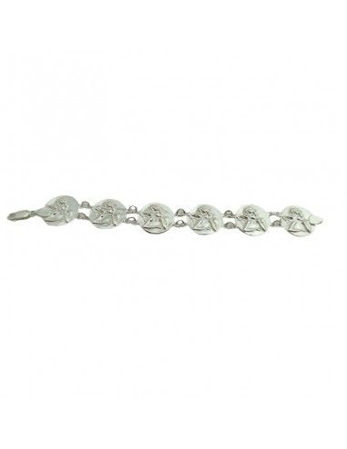 PULSERA MEDALLONES ANGEL PLATA