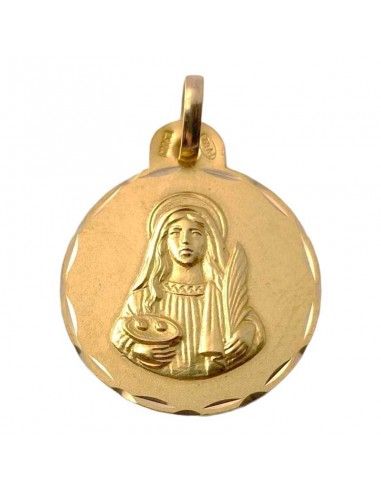 MEDALLA SANTA LUCIA ORO 18K