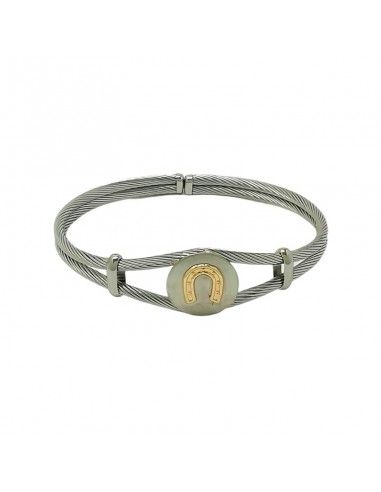 PULSERA HERRADURA ACERO Y ORO