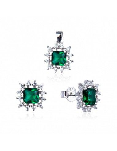 CONJUNTO DE PENDIENTES Y COLGANTE CON...