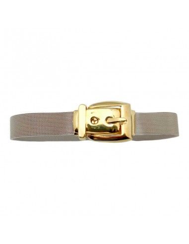 PULSERA MALLA CON HEBILLA ORO 18k