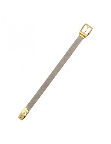 PULSERA MALLA CON HEBILLA ORO 18k