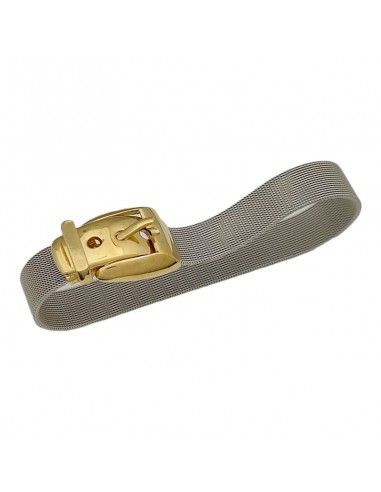 PULSERA MALLA CON HEBILLA ORO 18k