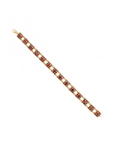 PULSERA ORO 18k Y PIEDRAS GRANATES
