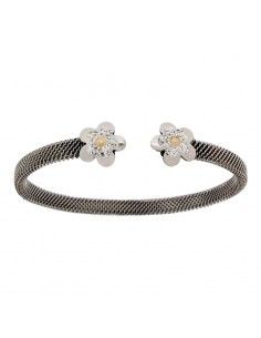 PULSERA MUJER FLORES ACERO-ORO