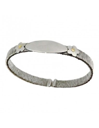 PULSERA MUJER FLOR ACERO-ORO