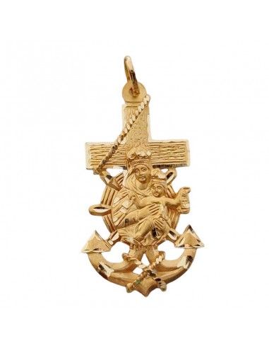 CRUZ MARINERA VIRGEN DEL CARMEN ORO 18K