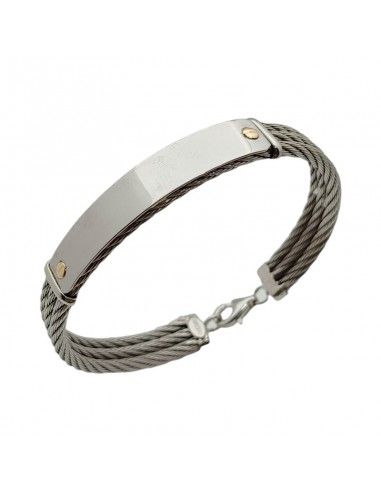 PULSERA DE ACERO-ORO GRABADO GRATIS