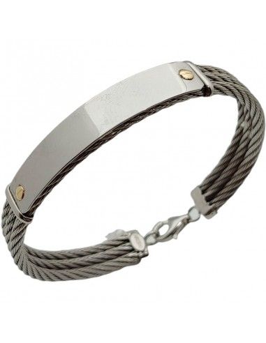 PULSERA DE ACERO-ORO GRABADO GRATIS