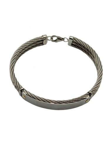 PULSERA DE ACERO-ORO GRABADO GRATIS
