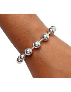 PULSERA PLATA BOLAS 10 mm