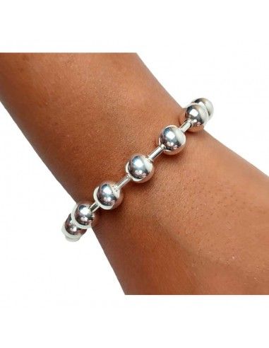 PULSERA PLATA BOLAS 10 mm
