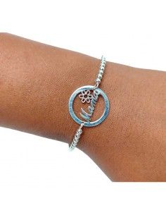 PULSERA PLATA MAMA CON FLOR