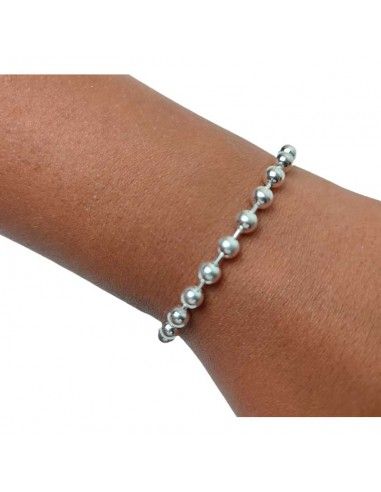 PULSERA PLATA BOLAS 5 mm
