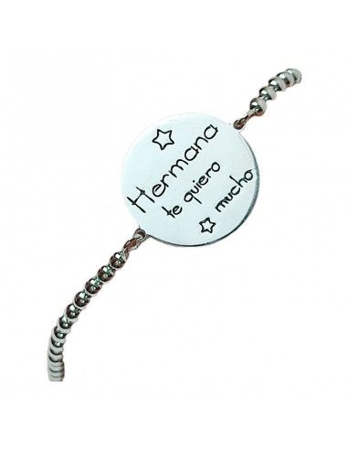 PULSERA PLATA HERMANA TE QUIERO MUCHO