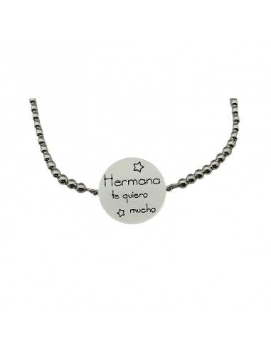 PULSERA PLATA HERMANA TE QUIERO MUCHO