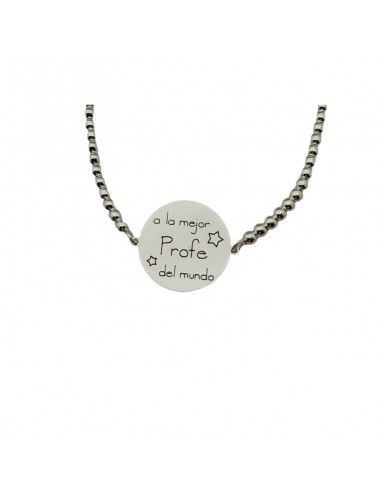 PULSERA PLATA A LA MEJOR PROFE DEL MUNDO