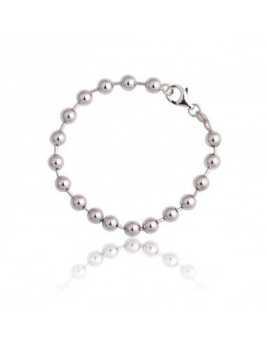 PULSERA PLATA BOLAS 5 mm