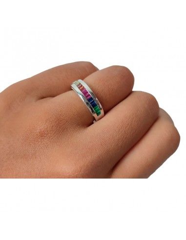 SORTIJA DE MUJER PLATA CON CIRCONITAS...