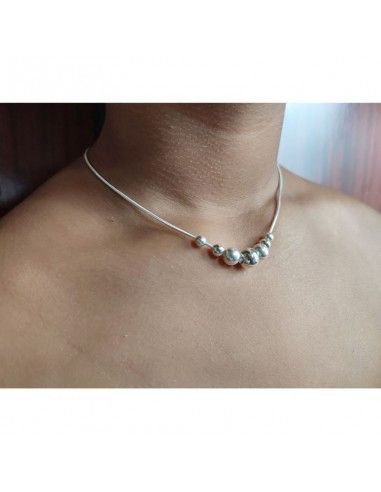 GARGANTILLA BOLAS DE PLATA