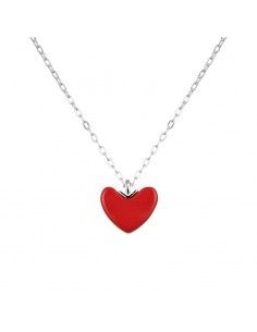 GARGANTILLA PLATA CORAZON ROJO