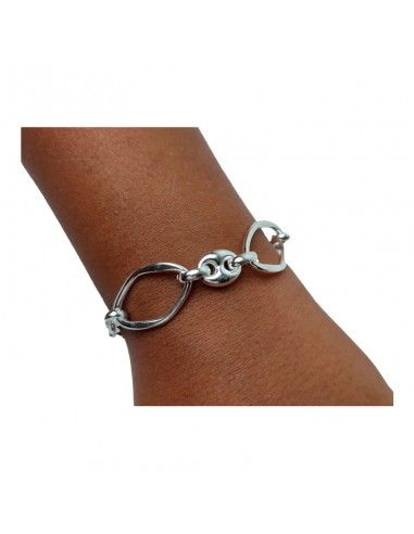PULSERA DE PLATA CON ESLABONES Y...