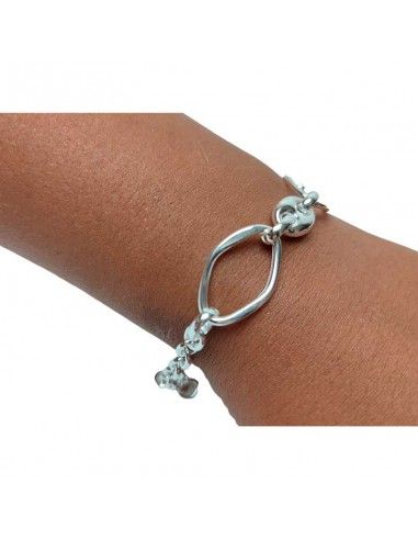 PULSERA DE PLATA CON ESLABONES Y...