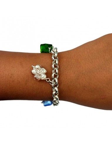 PULSERA PLATA CON COLGANTES