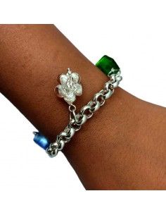 PULSERA PLATA CON COLGANTES 2