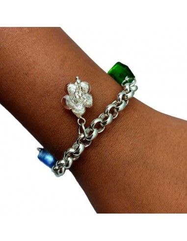 PULSERA PLATA CON COLGANTES
