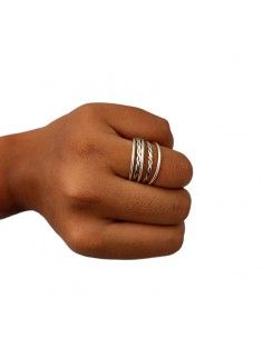 ANILLO MUJER 5 AROS PLATA