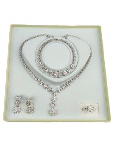 CONJUNTO ADEREZO PLATA CON CIRCONITAS