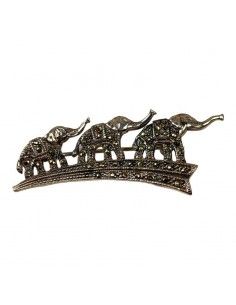 BROCHE TRES ELEFANTES PLATA...