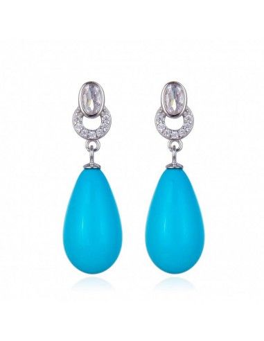 PENDIENTES LARGOS CON PERLA COLOR...