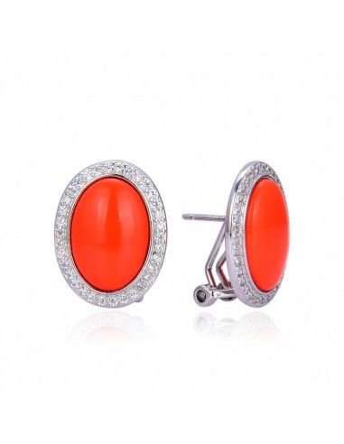 PENDIENTES CON PERLA COLOR CORAL