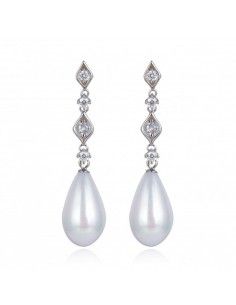 PENDIENTES LARGOS CON PERLA