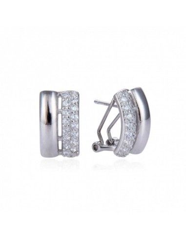 PENDIENTES PLATA BANDA DOBLE CON...